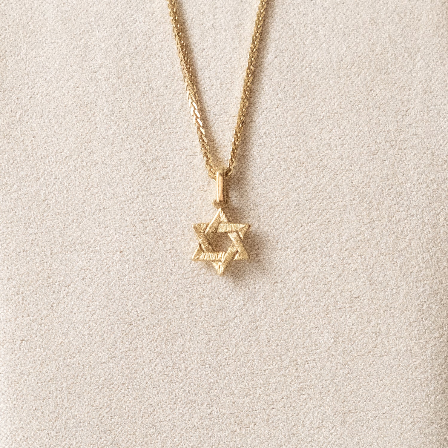Star of David necklace with texture