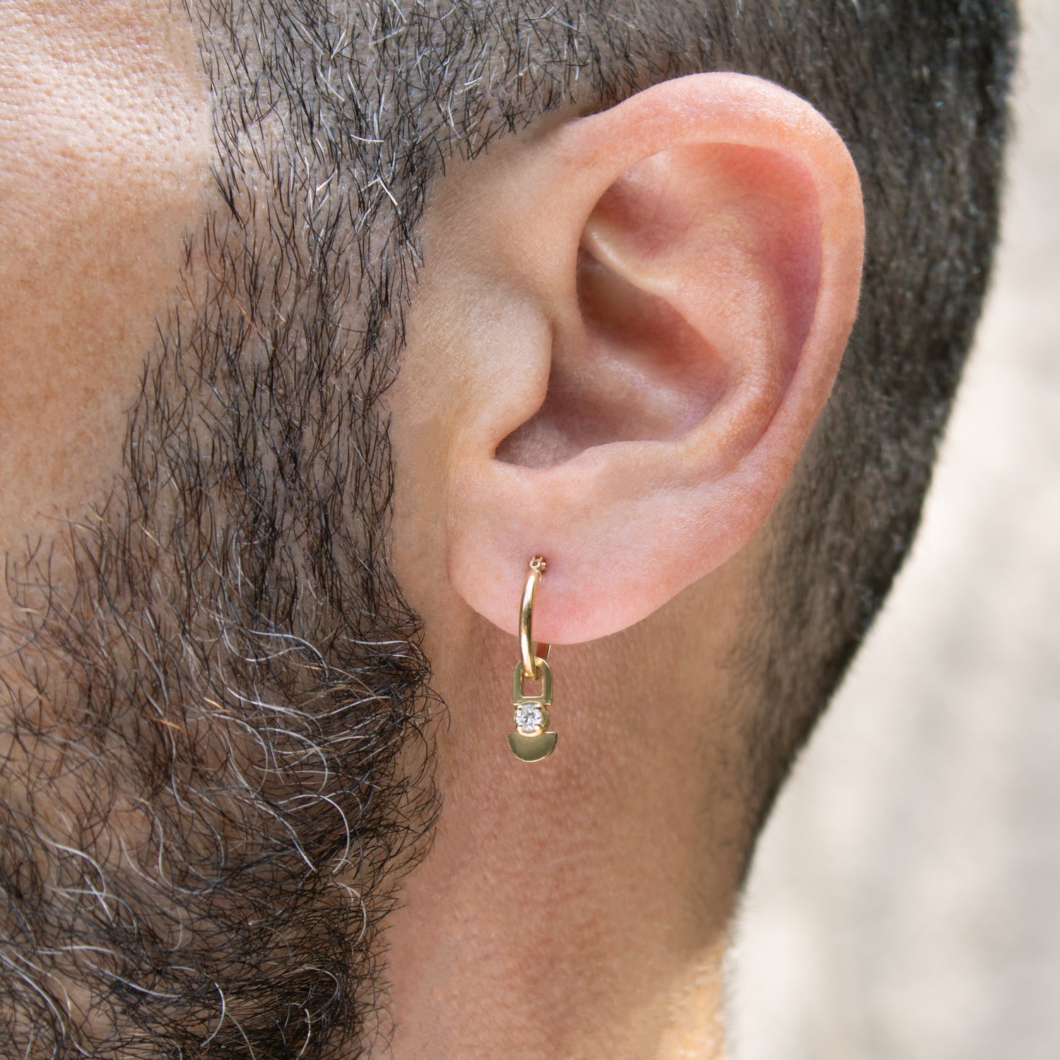 Earth circle hoop earring